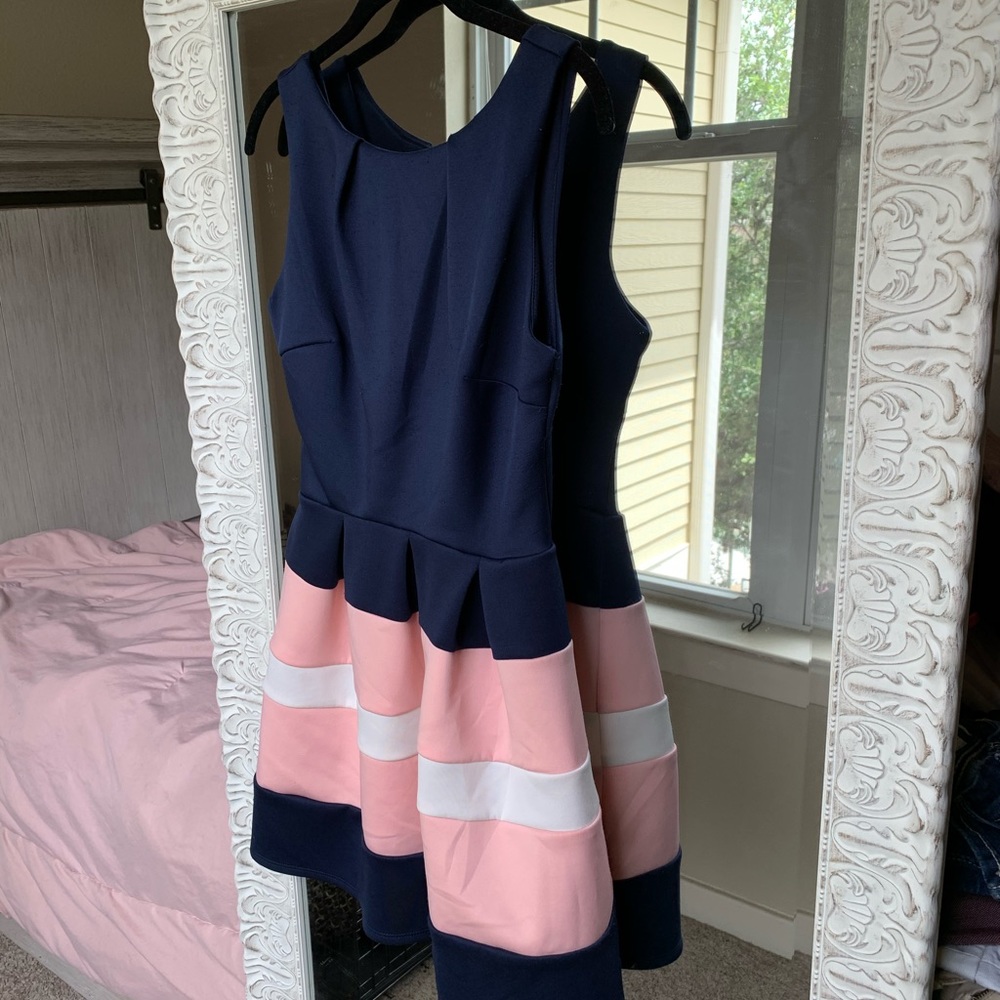 Navy Scuba Skater Dress